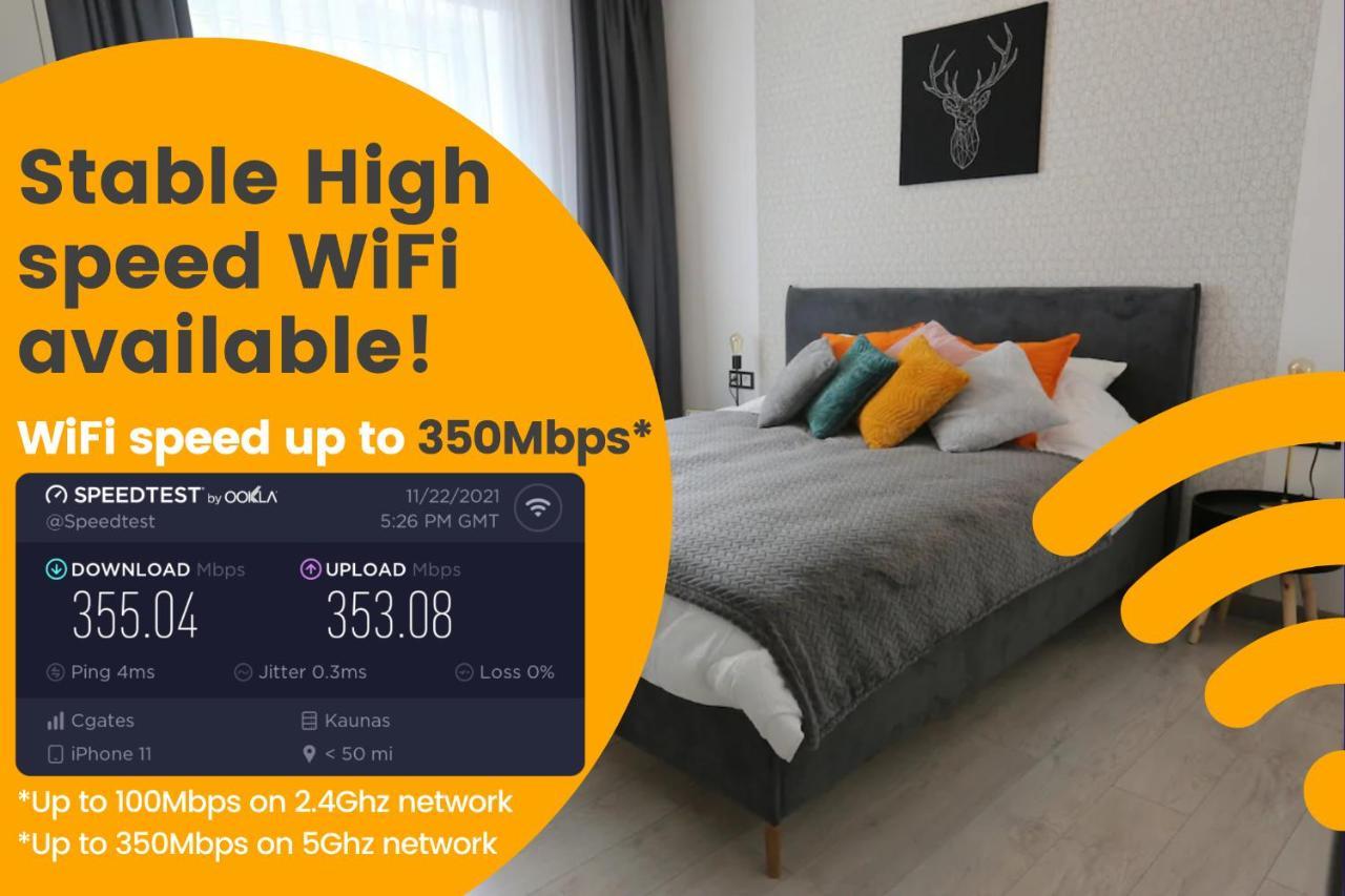 Comfy 2 Room Apartment - Free Parking - 350Mbps Wifi - Netflix Kaunas Eksteriør billede